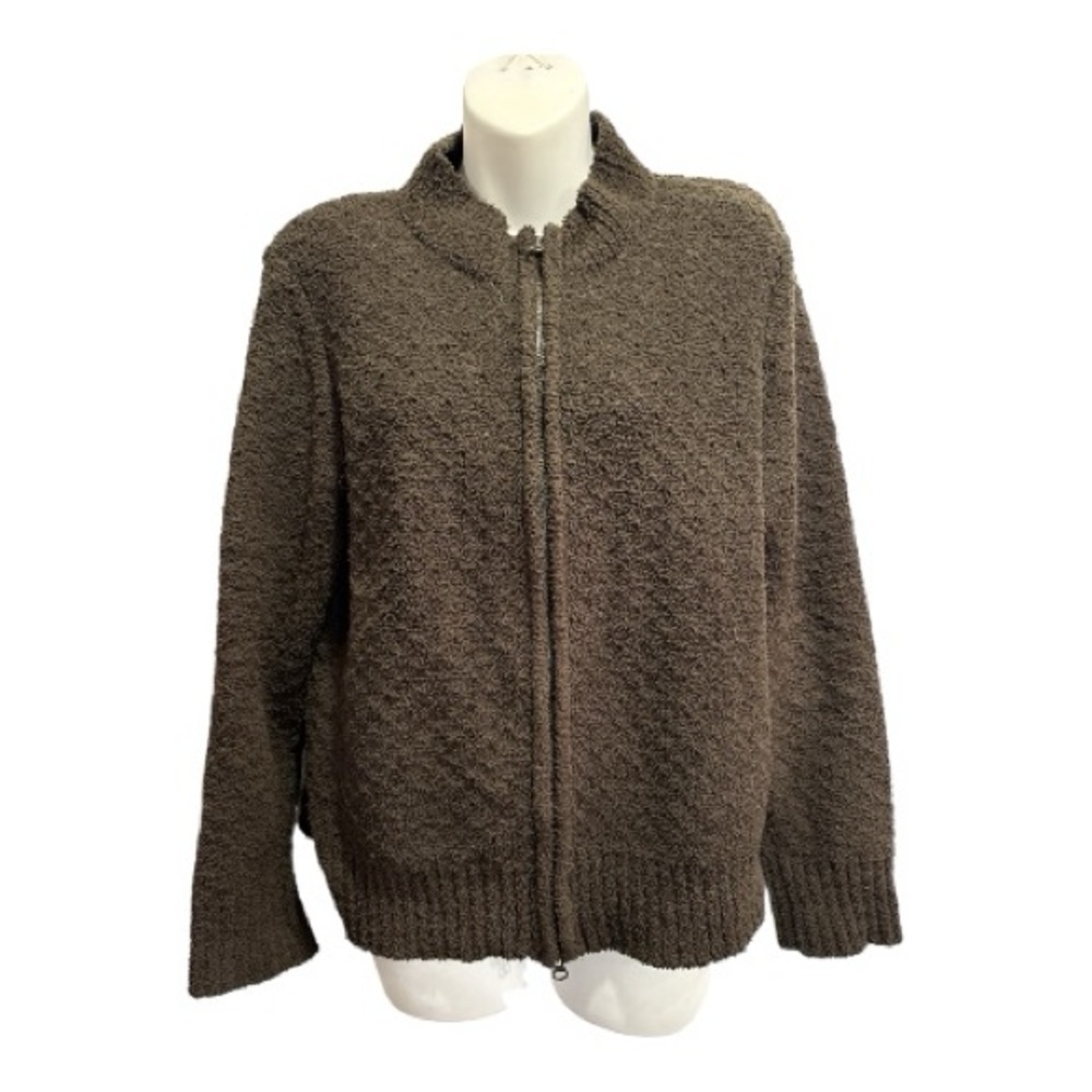 Christopher & Banks Women's Brown Zip-Up Cardigan size XL